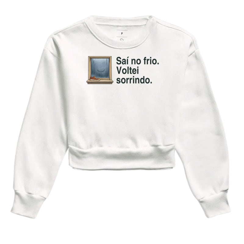 Moletom Cropped - Volta no Frio, Branca