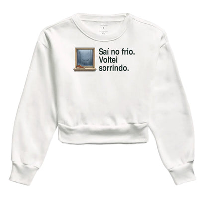 Moletom Cropped - Volta no Frio, Branca