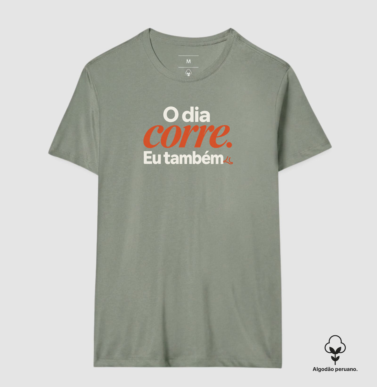 Camiseta Algodão Peruano - O Dia e Eu, Masculino, Verde Oliva