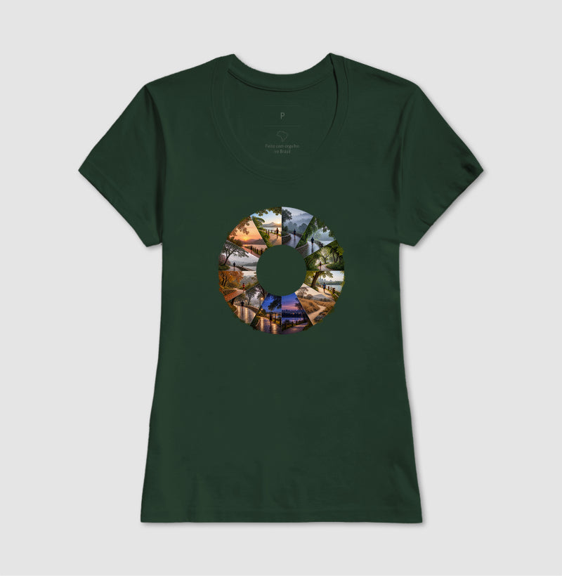 Camiseta Unissex - Um Ano em Movimento, Feminino, Verde