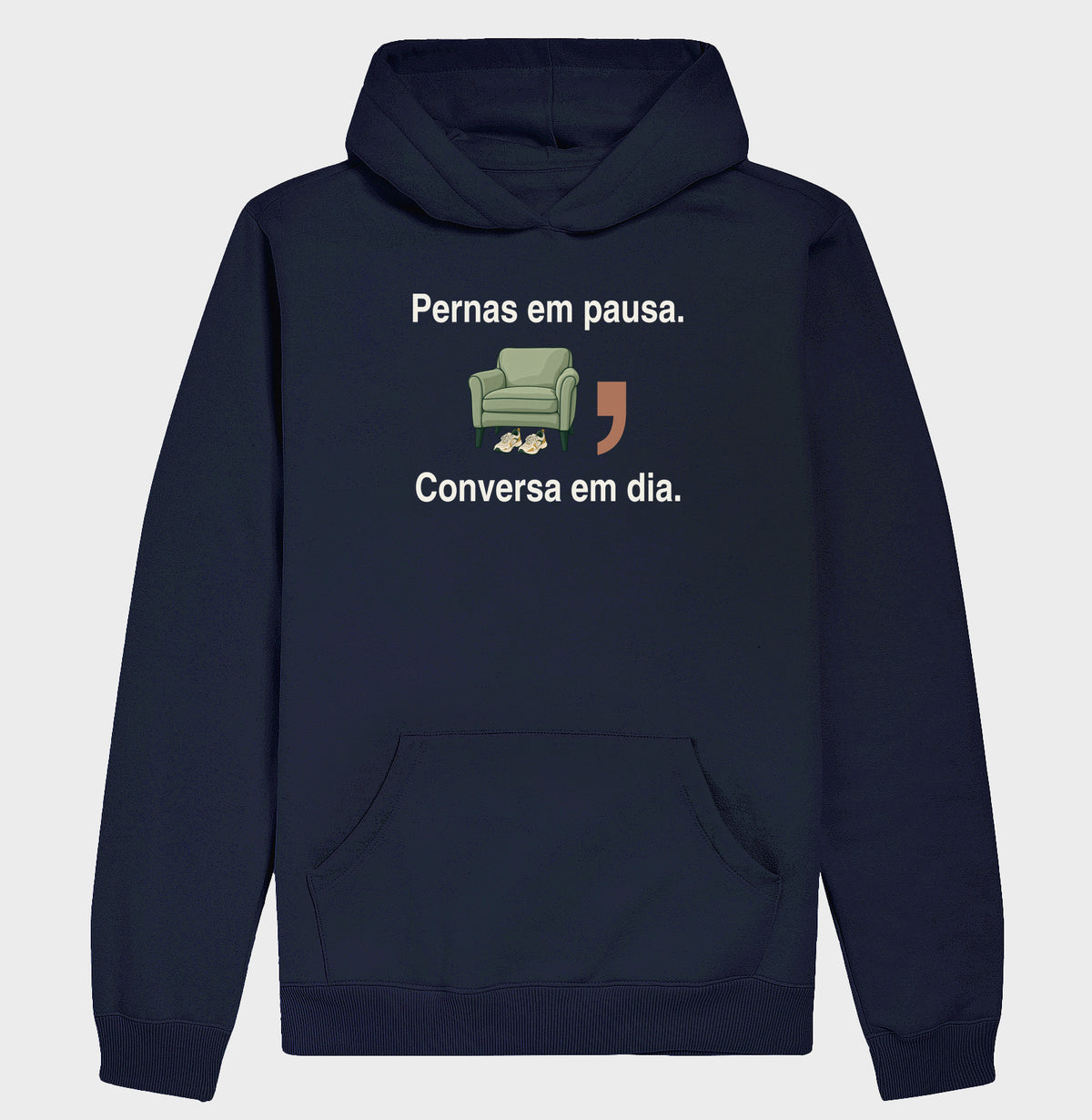 Moletom com Capuz - Pernas em Pausa, Marinho