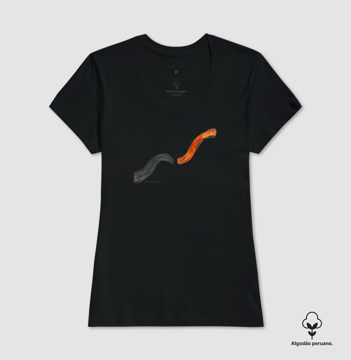 Camiseta Algodão Peruano - Voltei a Correr, Feminino, Preta