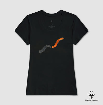 Camiseta Algodão Peruano - Voltei a Correr, Feminino, Preta