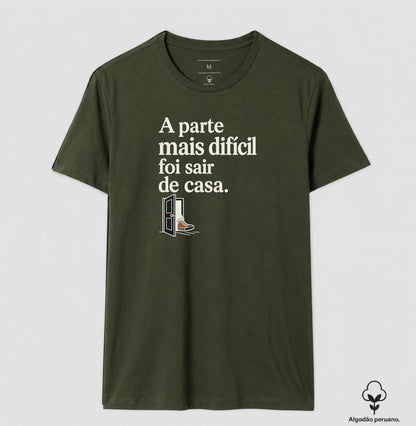 Camiseta Algodão Peruano - Coragem de Ir, Masculino, Verde Musgo
