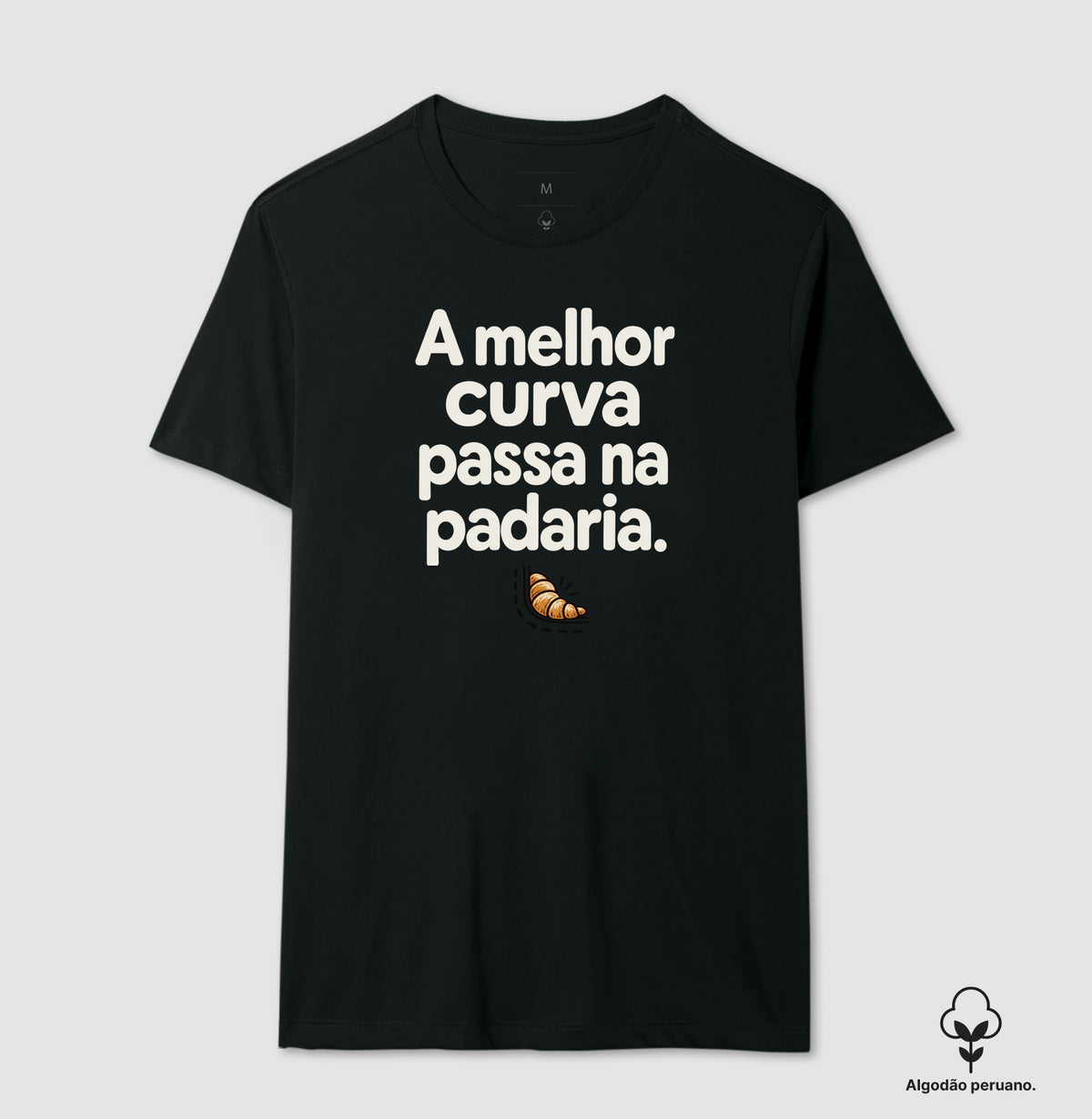 Camiseta Algodão Peruano - Curva da Padaria, Masculino, Preta