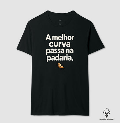 Camiseta Algodão Peruano - Curva da Padaria, Masculino, Preta