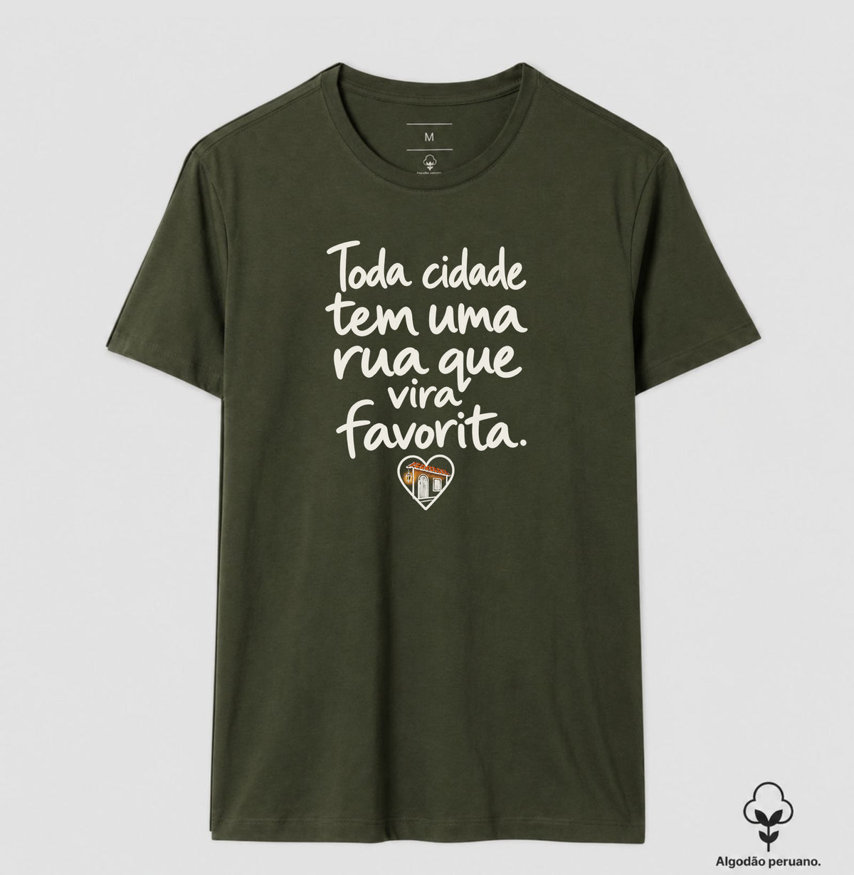 Camiseta Algodão Peruano - Rua Favorita, Masculino, Verde Musgo