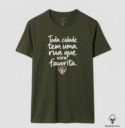 Camiseta Algodão Peruano - Rua Favorita, Masculino, Verde Musgo