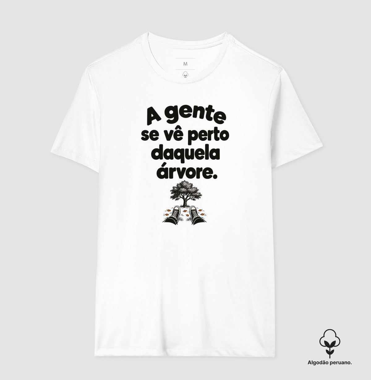 Camiseta Algodão Peruano - Ponto de Encontro, Masculino, Branca
