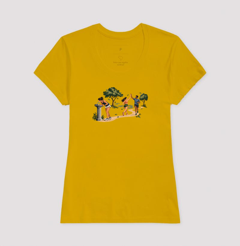 Camiseta Unissex - Primeiro Longão, Feminino, Amarelo
