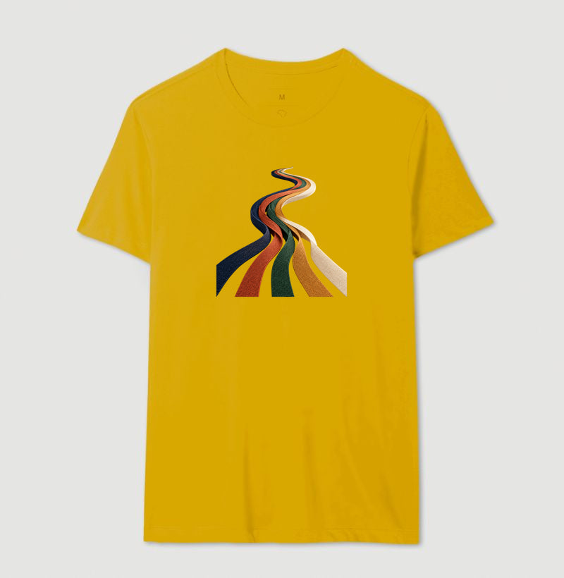Camiseta Unissex - Quilômetros Compartilhados, Masculino, Amarelo