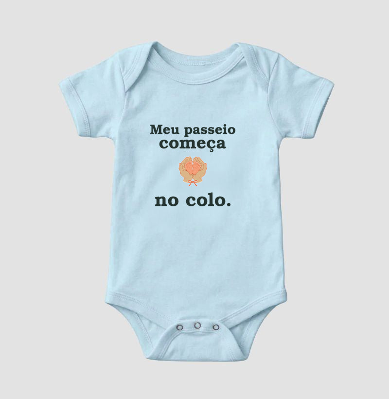 Body Infantil - Começo no Colo, Azul Bebê