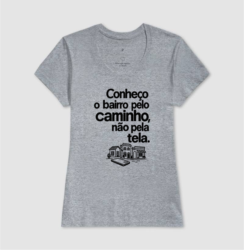 Camiseta Unissex - Caminho Sem Tela, Feminino, Cinza