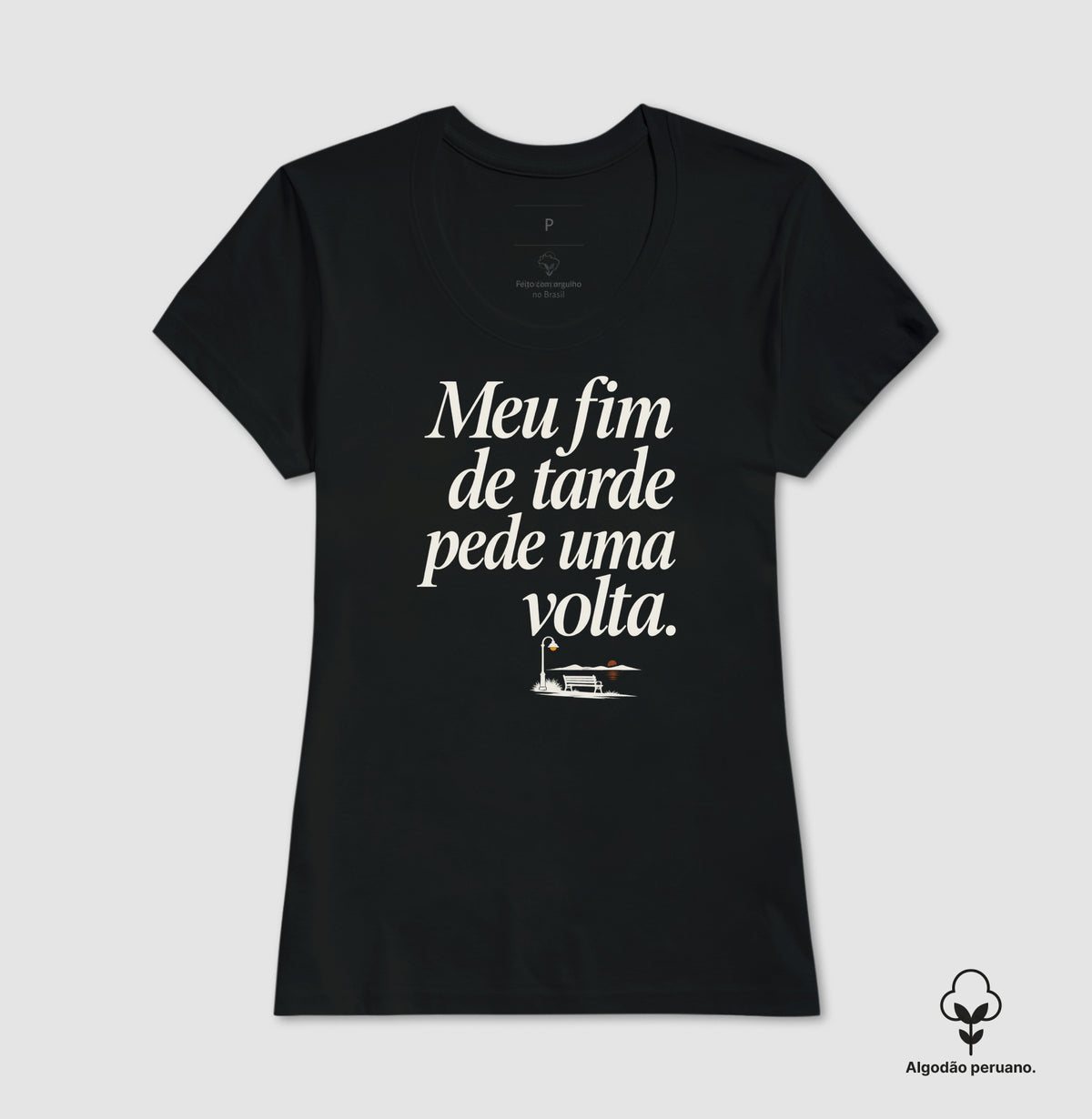 Camiseta Algodão Peruano - Noite de Esquina, Feminino, Preta