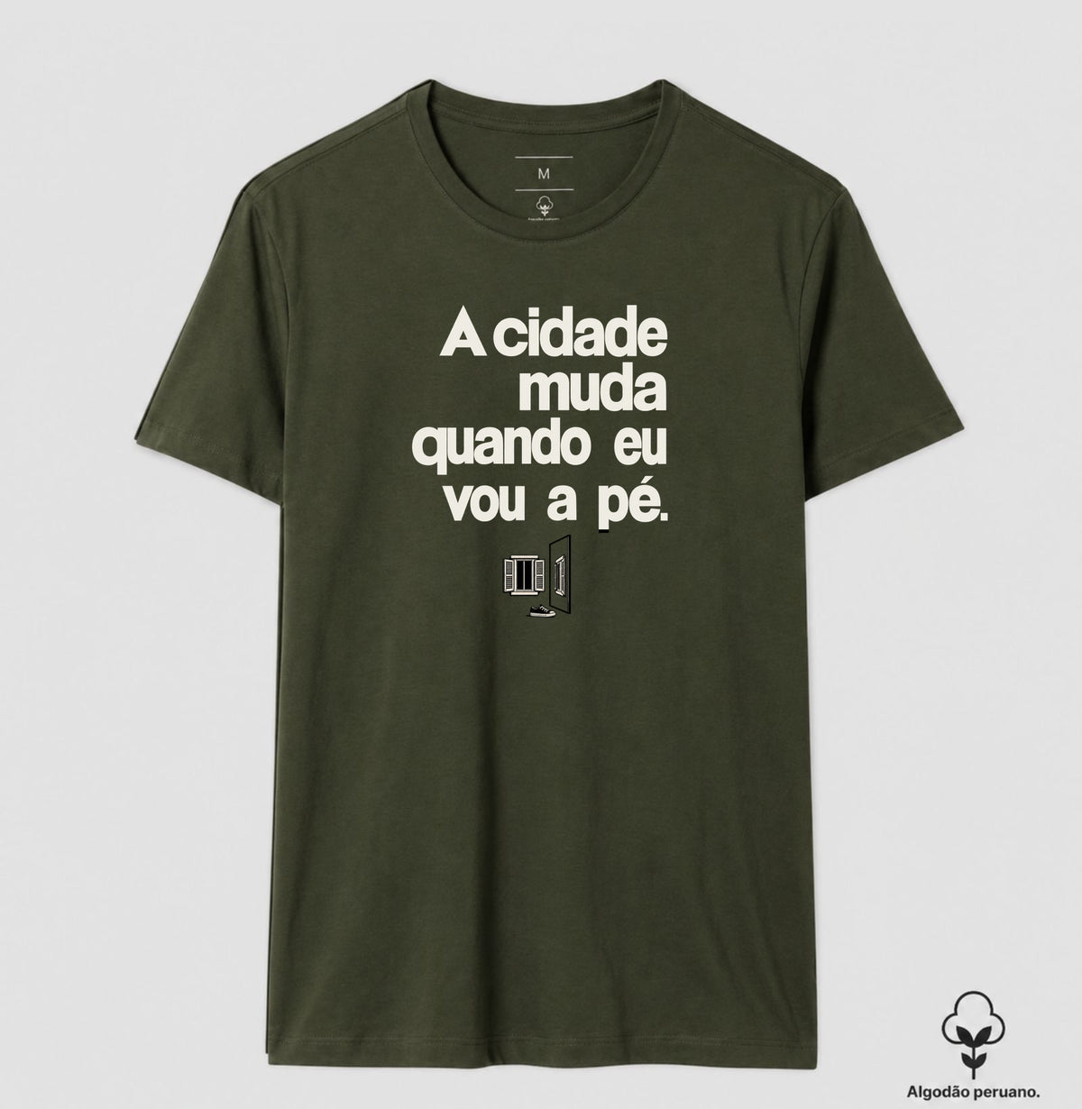Camiseta Algodão Peruano - Outro Olhar, Masculino, Verde Musgo