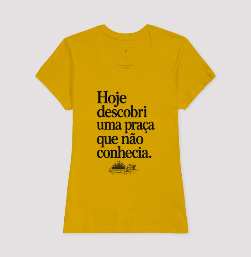 Camiseta Unissex - Praça Descoberta, Feminino, Amarelo