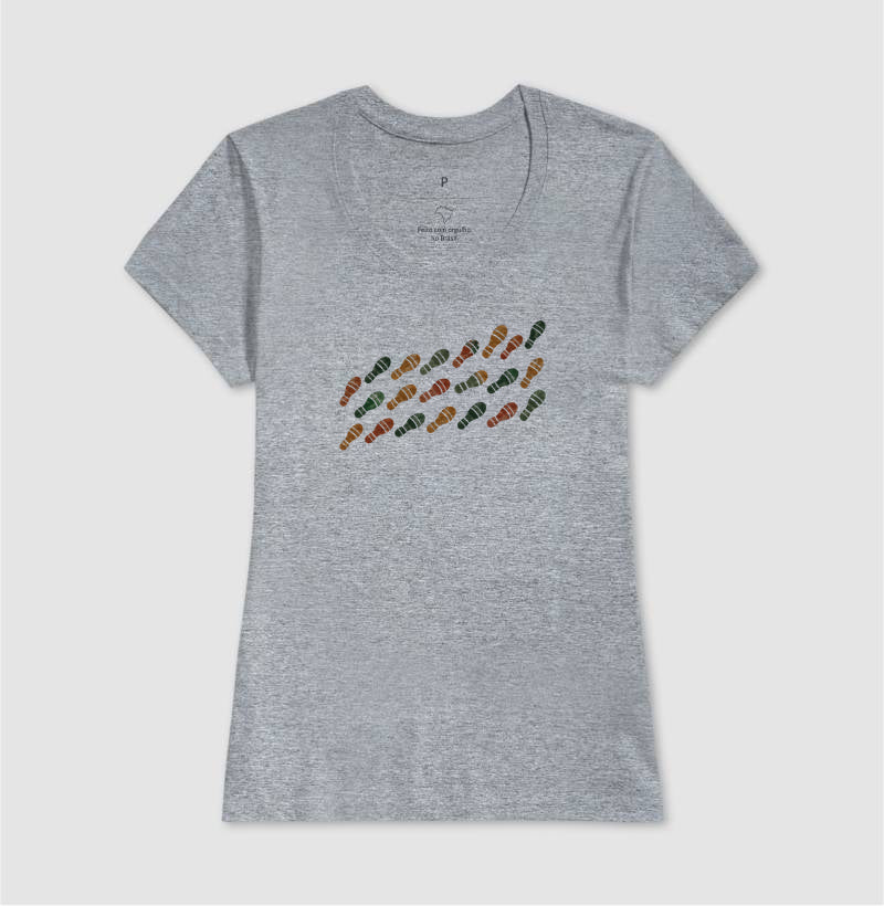 Camiseta Unissex - Passos que Ficaram, Feminino, Cinza