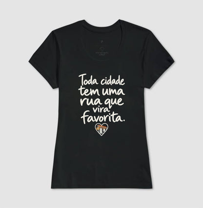 Camiseta Unissex - Rua Favorita, Feminino, Preta