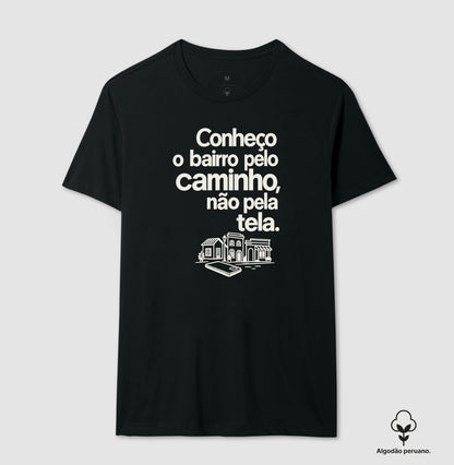 Camiseta Algodão Peruano - Caminho Sem Tela, Masculino, Preta