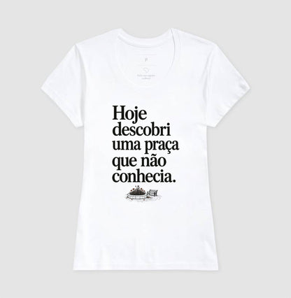 Camiseta Unissex - Praça Descoberta, Feminino, Branca