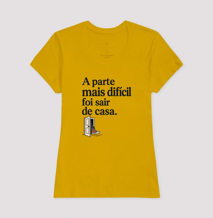 Camiseta Unissex - Coragem de Ir, Feminino, Amarelo