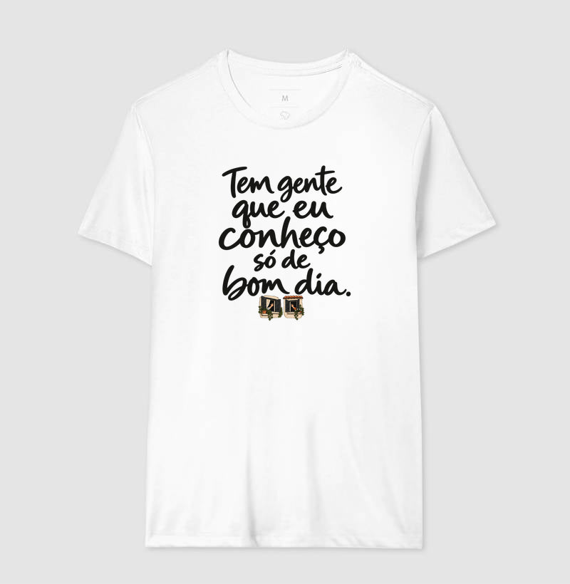 Camiseta Unissex - Bom Dia de Bairro, Masculino, Branca