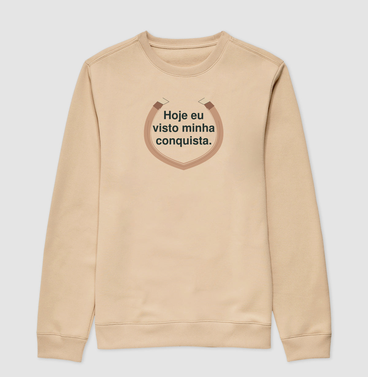 Suéter Moletom - Conquista Vestida, Bege