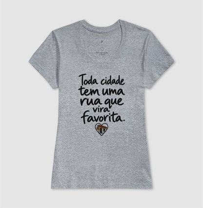 Camiseta Unissex - Rua Favorita, Feminino, Cinza