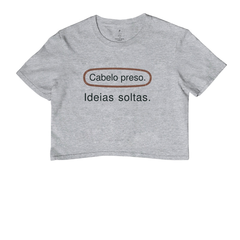 Cropped - Cabeça Livre, Cinza