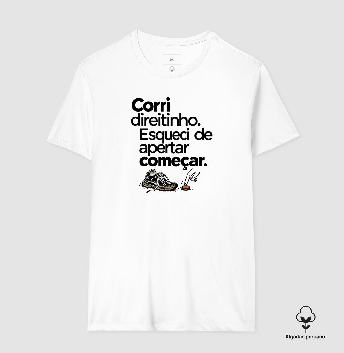 Camiseta Algodão Peruano - Botão Esquecido, Masculino, Branca