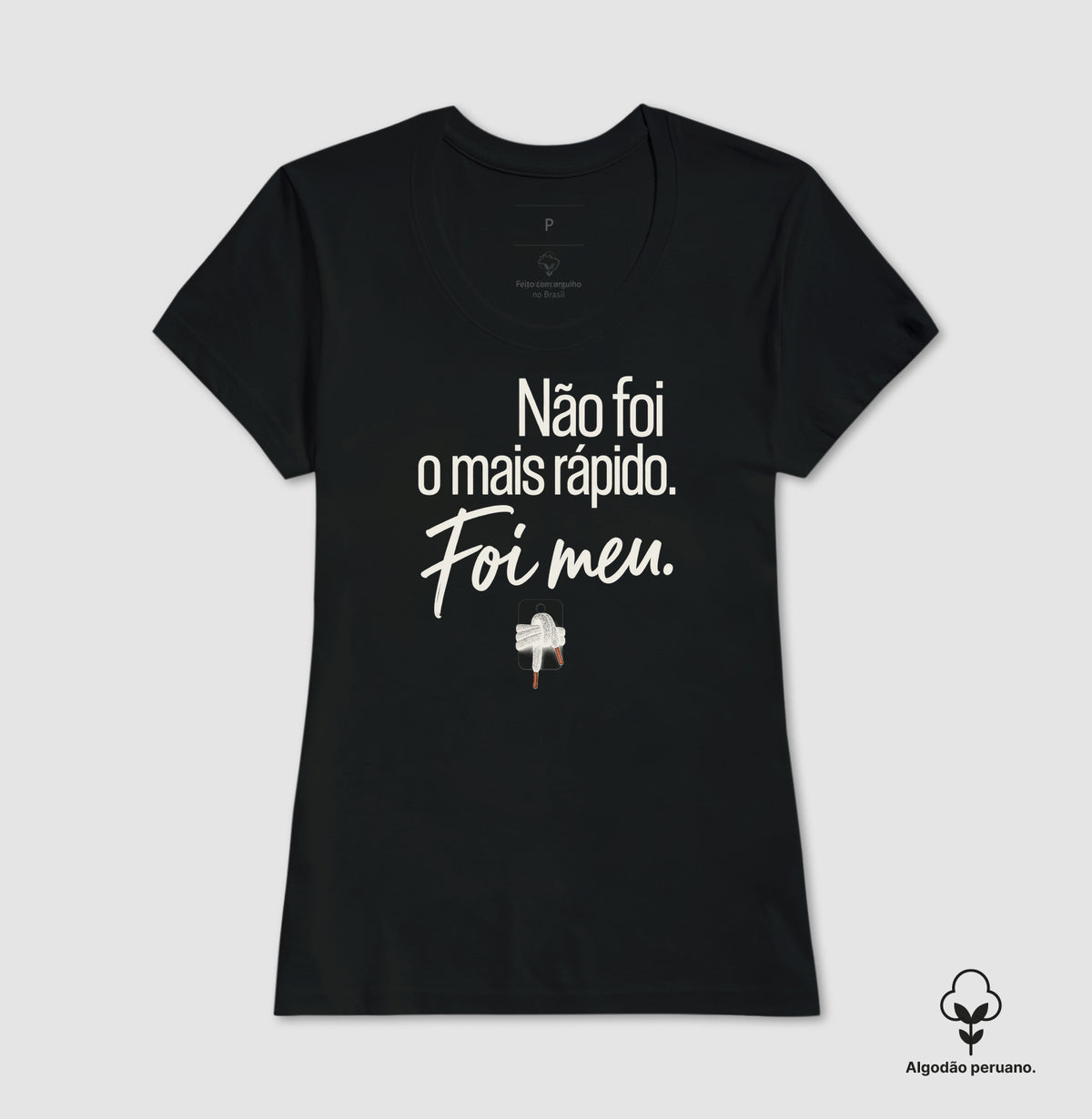 Camiseta Algodão Peruano - Orgulho sem Comparação, Feminino, Preta