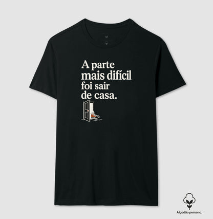Camiseta Algodão Peruano - Coragem de Ir, Masculino, Preta
