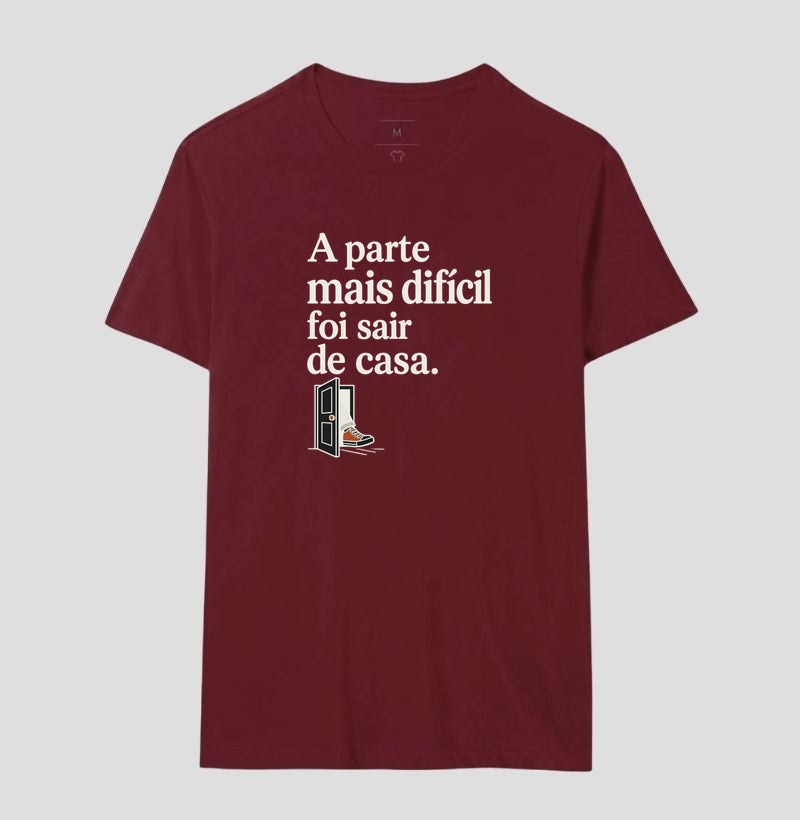 Camiseta Unissex - Coragem de Ir, Masculino, Bordeaux