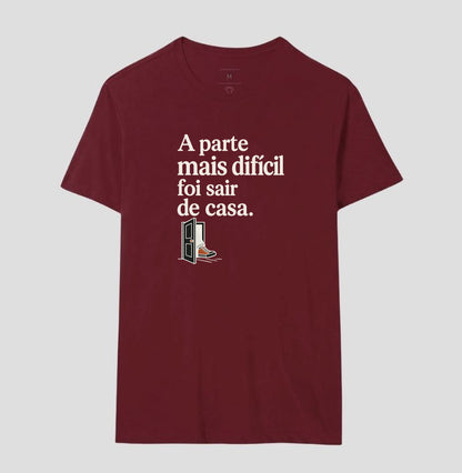 Camiseta Unissex - Coragem de Ir, Masculino, Bordeaux