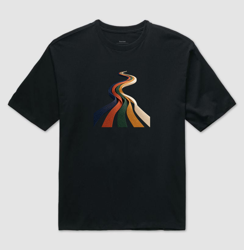 Camiseta Oversized - Quilômetros Compartilhados, Preta