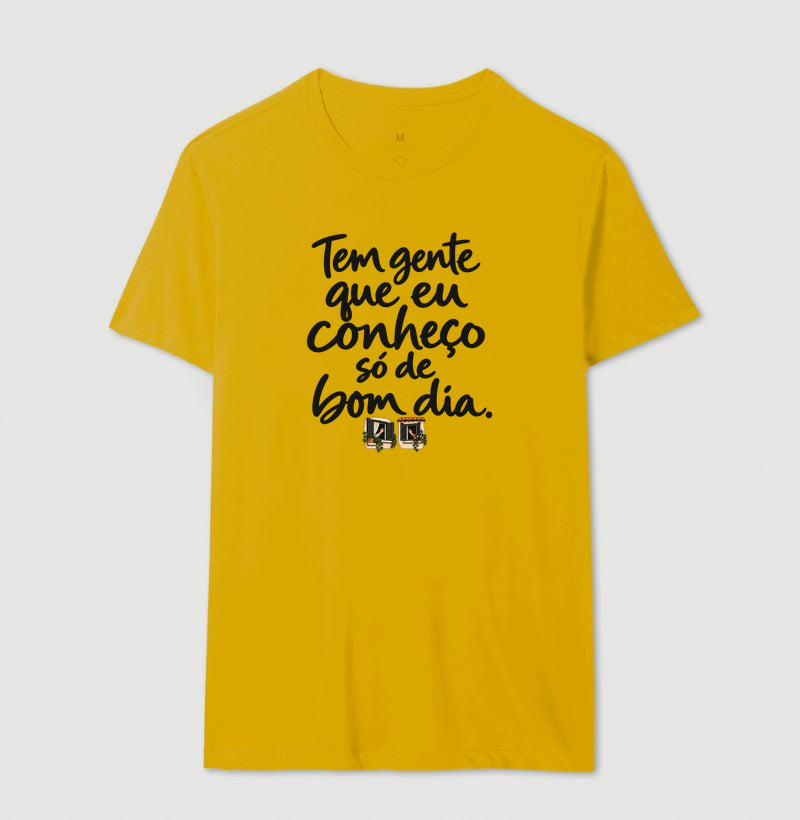 Camiseta Unissex - Bom Dia de Bairro, Masculino, Amarelo