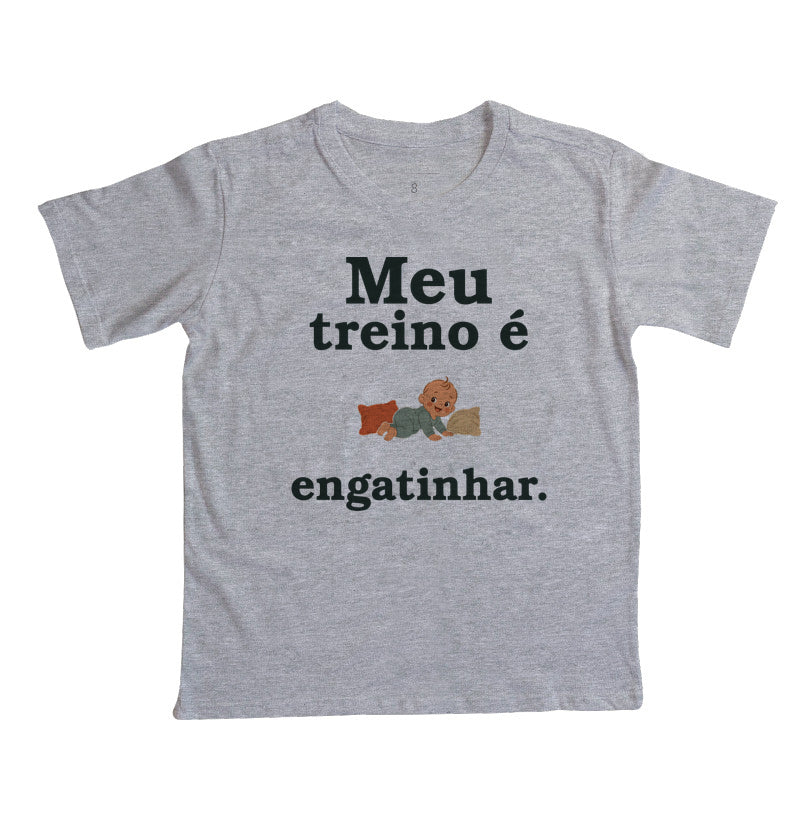 Camiseta Infantil - Treino no Tapete, Cinza