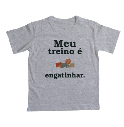 Camiseta Infantil - Treino no Tapete, Cinza