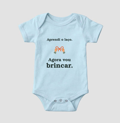 Body Infantil - Laço Aprendido, Azul Bebê