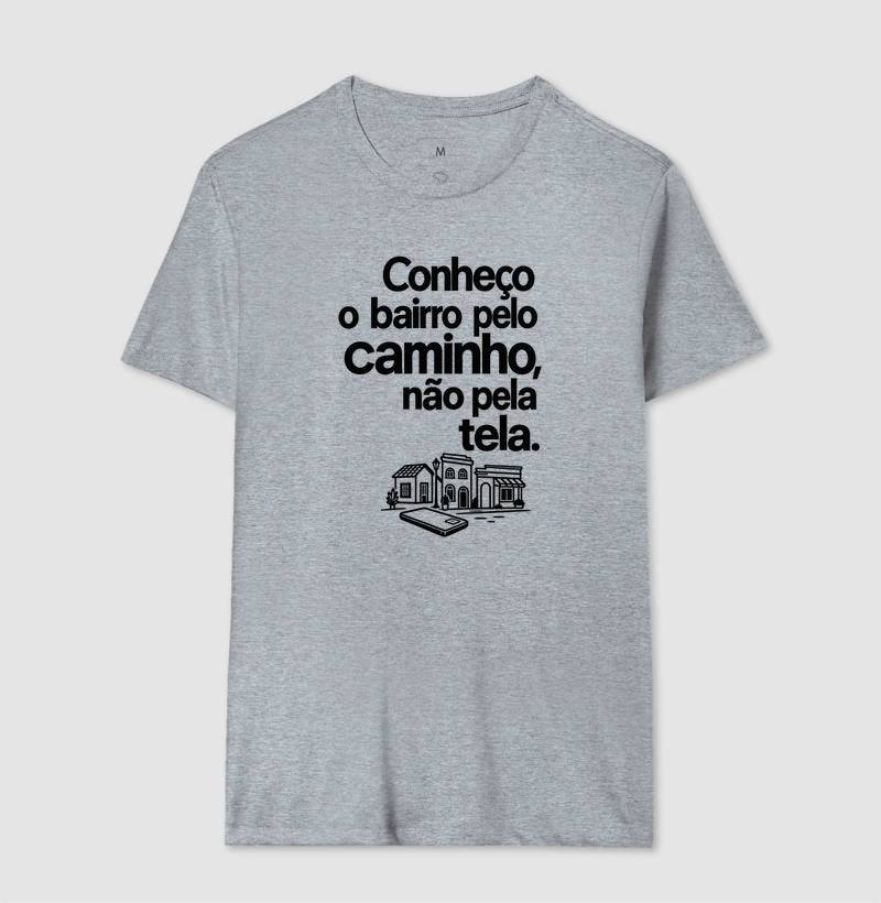 Camiseta Unissex - Caminho Sem Tela, Masculino, Cinza