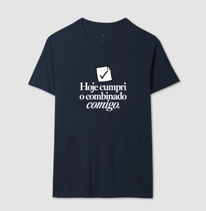 Camiseta Unissex - Pequeno Plano Cumprido — Marinho — Masculino