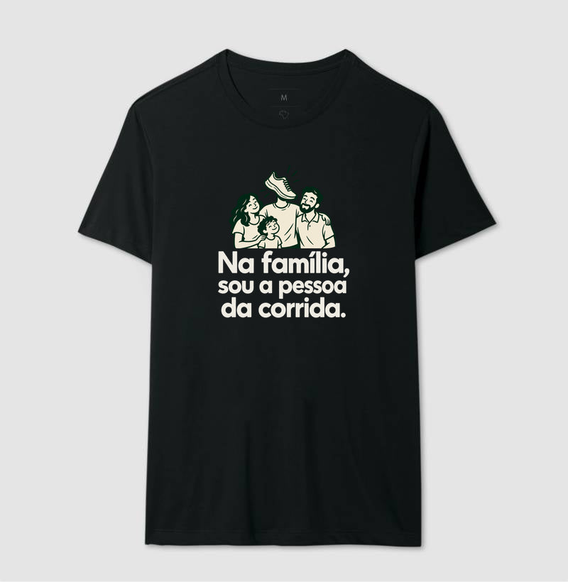Camiseta Unissex - Sobrenome Corrida, Masculino, Preta