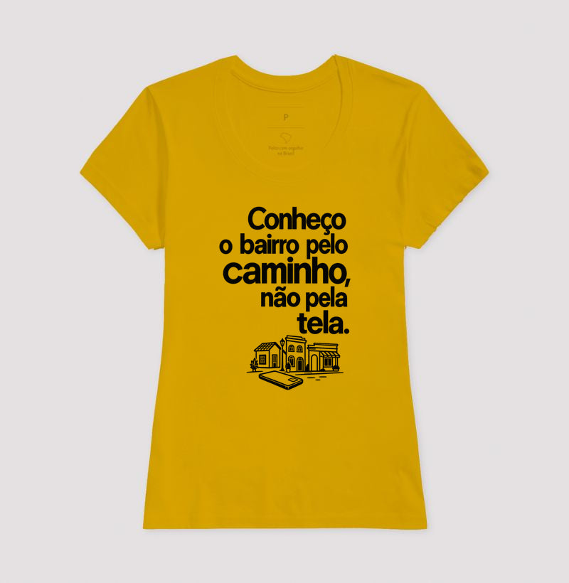 Camiseta Unissex - Caminho Sem Tela, Feminino, Amarelo