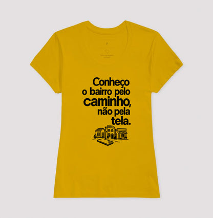 Camiseta Unissex - Caminho Sem Tela, Feminino, Amarelo