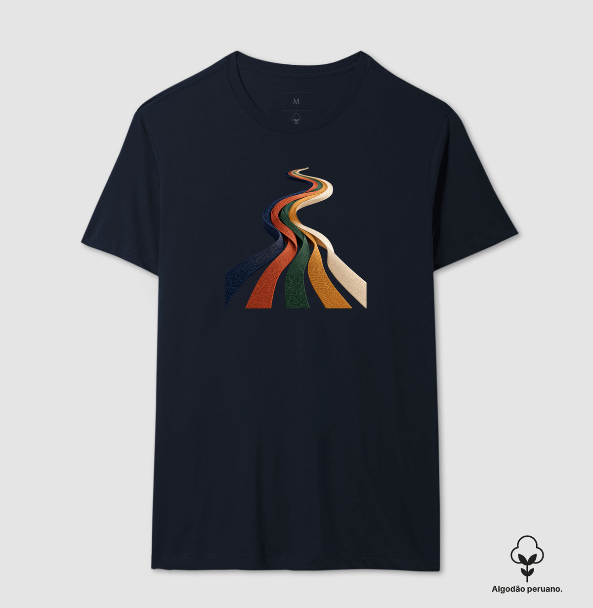Camiseta Algodão Peruano - Quilômetros Compartilhados, Masculino, Marinho