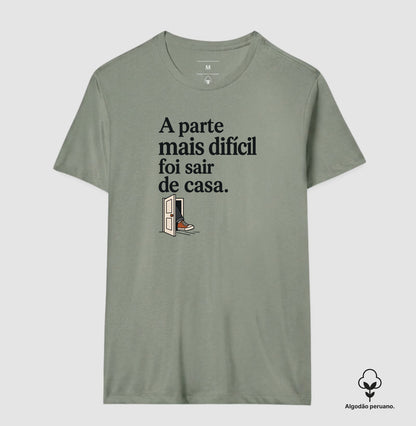 Camiseta Algodão Peruano - Coragem de Ir, Masculino, Verde Oliva