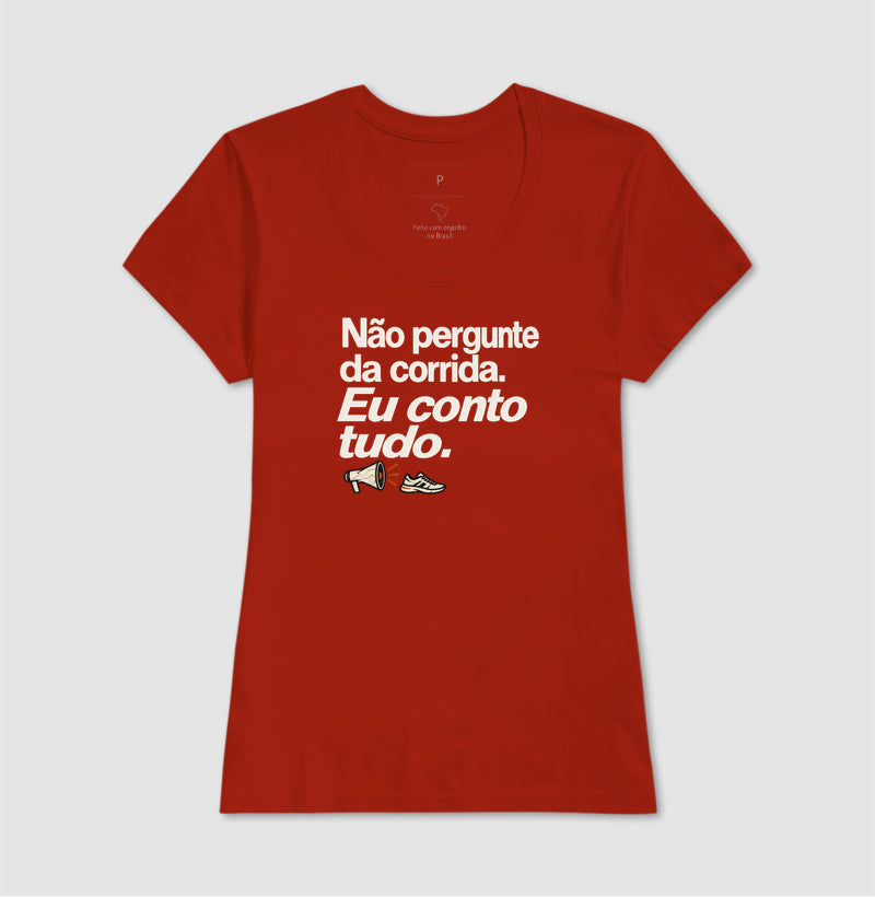 Camiseta Unissex - Cheguei no Assunto, Feminino, Vermelho
