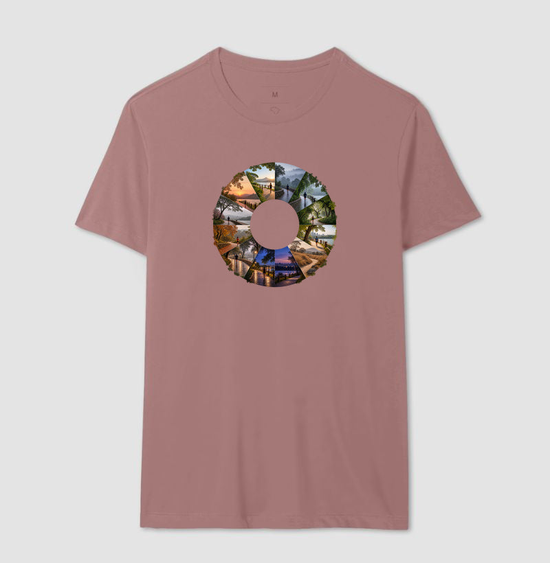 Camiseta Unissex - Um Ano em Movimento, Masculino, Rosa