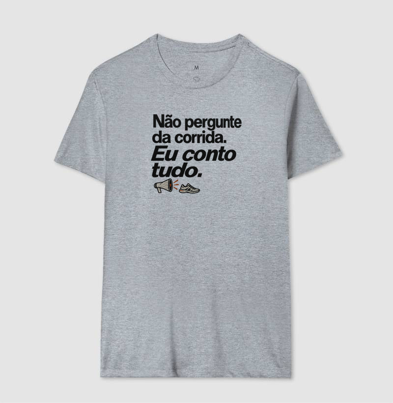 Camiseta Unissex - Cheguei no Assunto, Masculino, Cinza