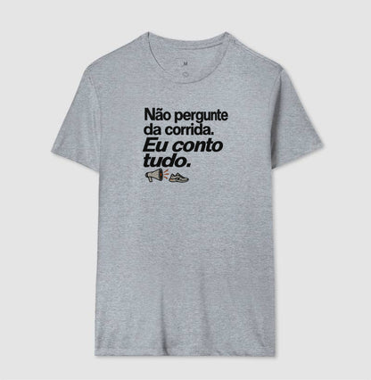Camiseta Unissex - Cheguei no Assunto, Masculino, Cinza
